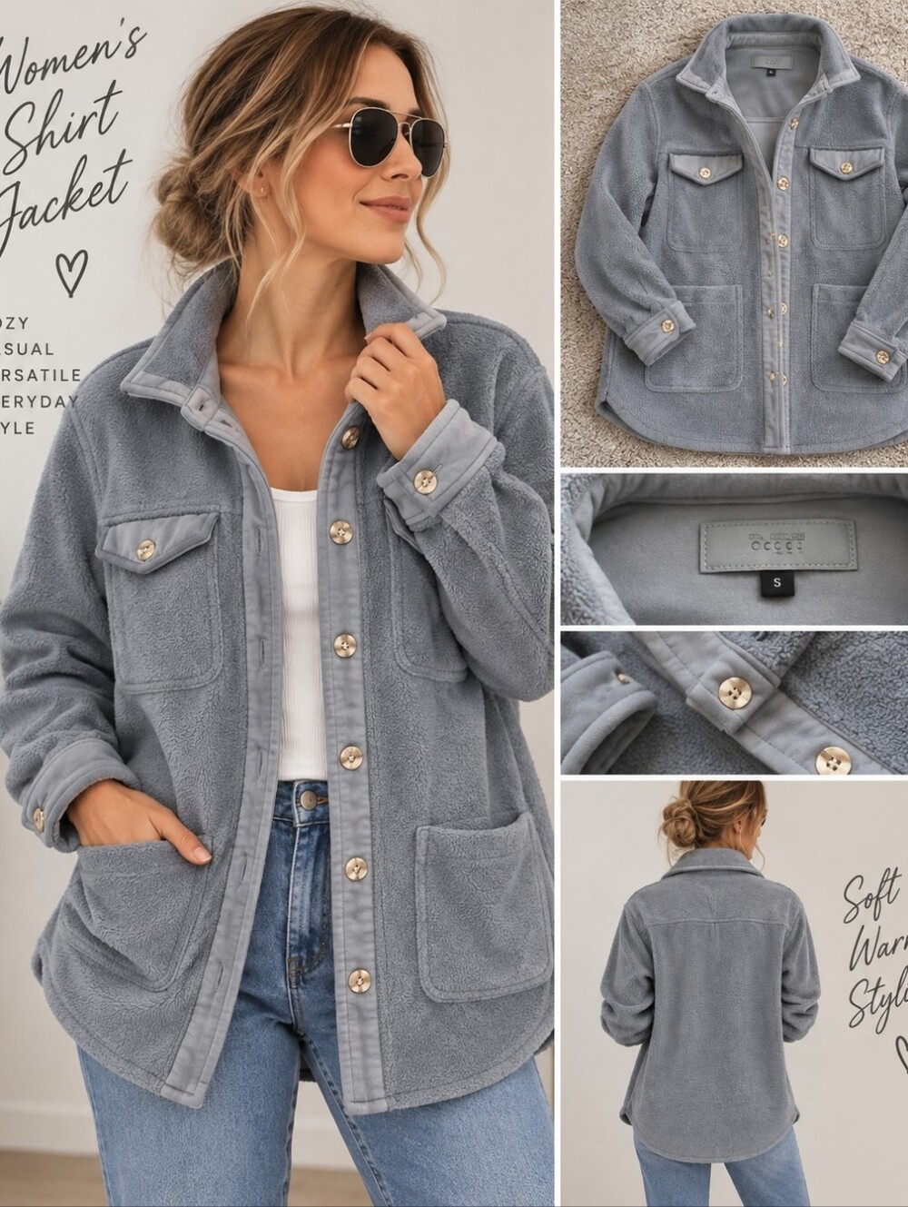 Blank NYC Gray Shirt Jacket